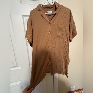 Elegant Tan Button Down dress for Women